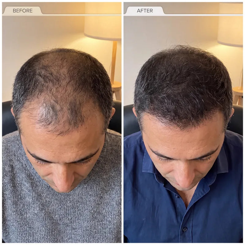 Before and after, fuller looking hair