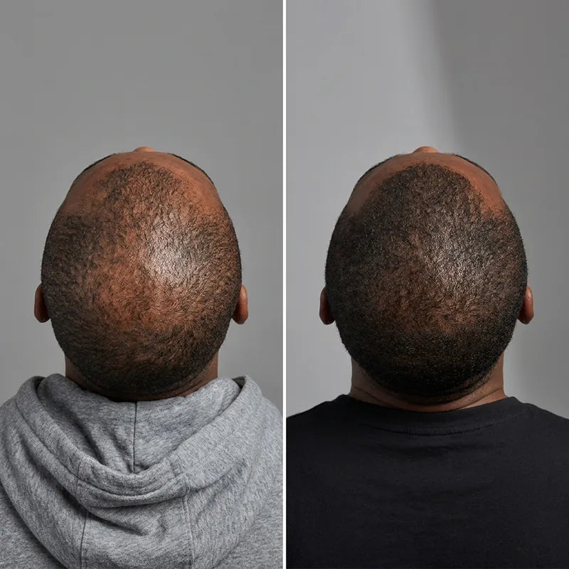 Before and after, fuller looking hair