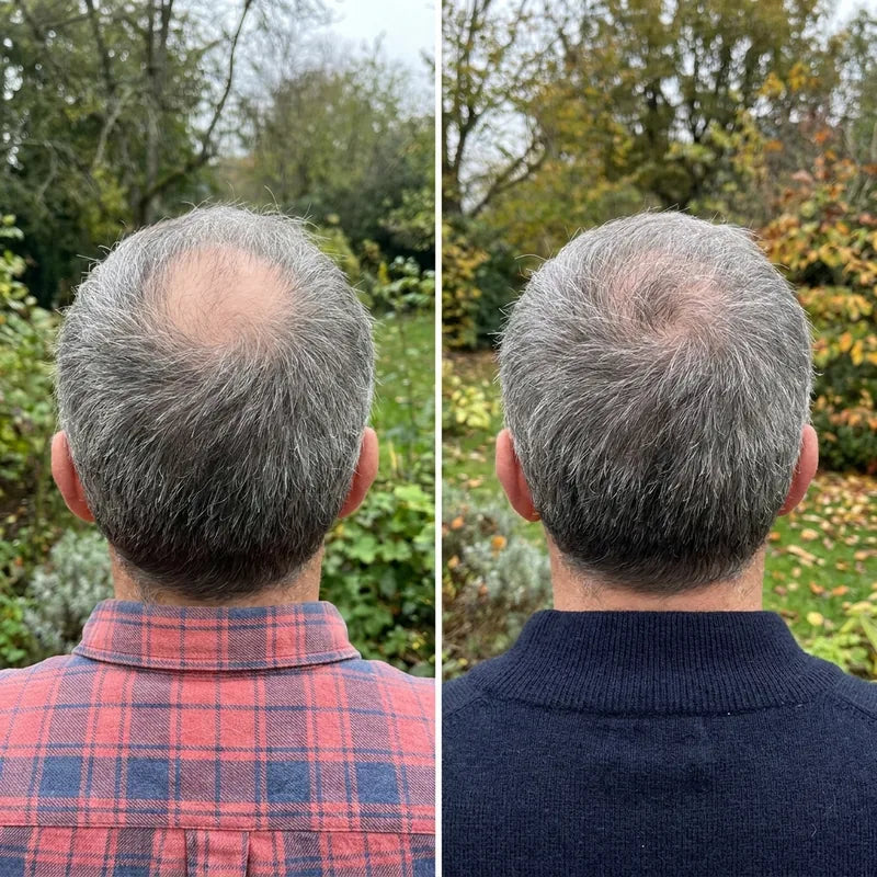 Before and after, fuller looking hair