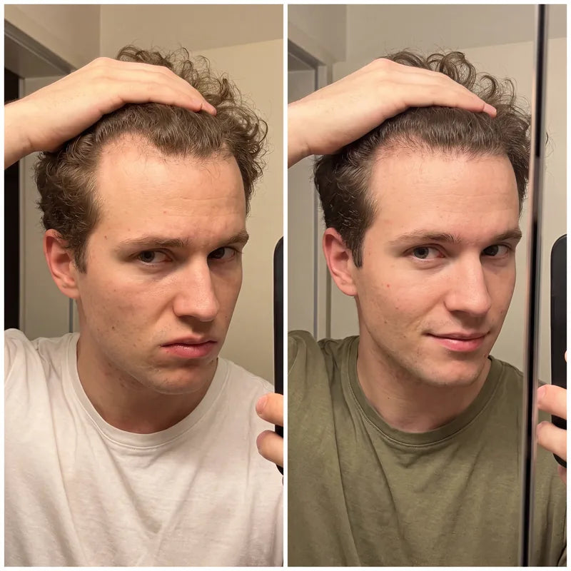 Before and after, fuller looking hair